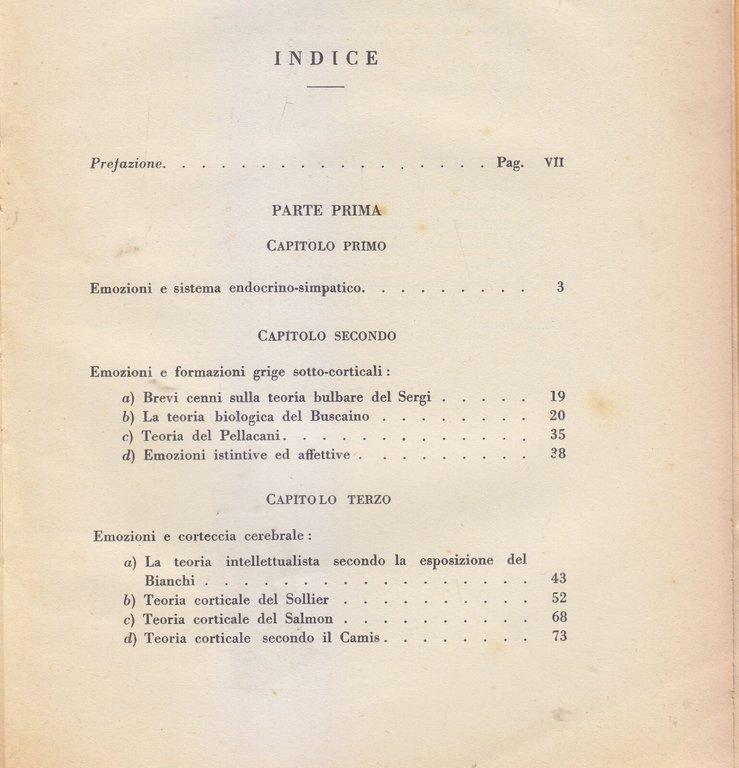 BIOLOGIA DELLE EMOZIONI di Filippo d'Onghia 1933 Cappelli libro cervello