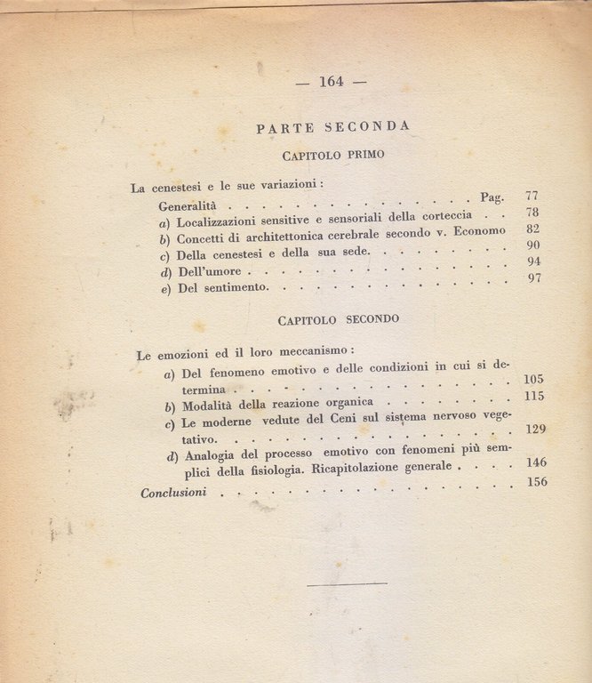 BIOLOGIA DELLE EMOZIONI di Filippo d'Onghia 1933 Cappelli libro cervello