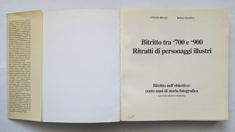 BITRITTO TRA '700 '900 RITRATTI DI PERSONAGGI ILLUSTRI De Bellis …