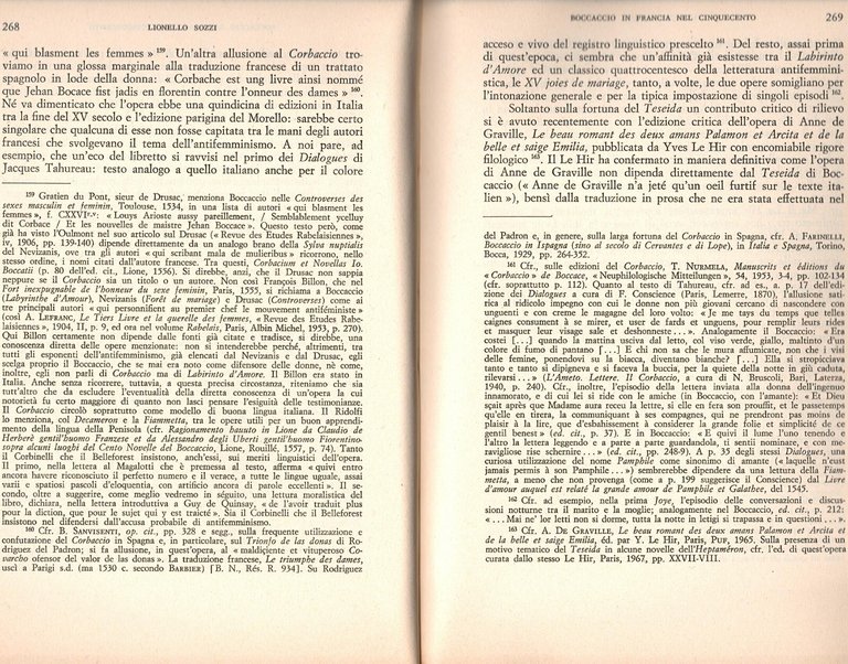 BOCCACCIO IN FRANCIA NEL CINQUECENTO di Lionello Sozzi 1971 Olschki …