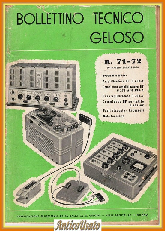 BOLLETTINO TECNICO GELOSO 4 Numeri 46 47-48 49-50 71-72 1950 … | Immagine Gallery 3