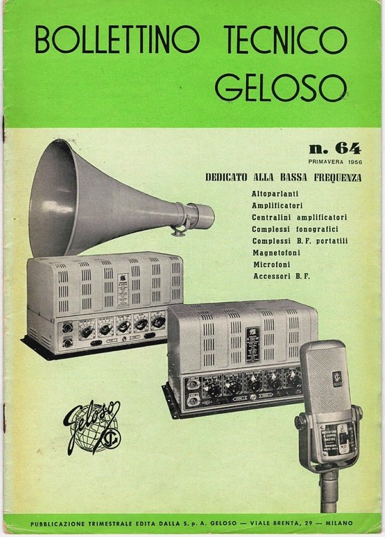 BOLLETTINO TECNICO GELOSO 4 Numeri 61-62 63 64 65 1955 … | Immagine Gallery 3