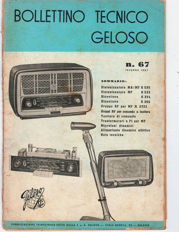 BOLLETTINO TECNICO GELOSO 66 67 68 69-70 1956 1958 4 … | Immagine Gallery 4