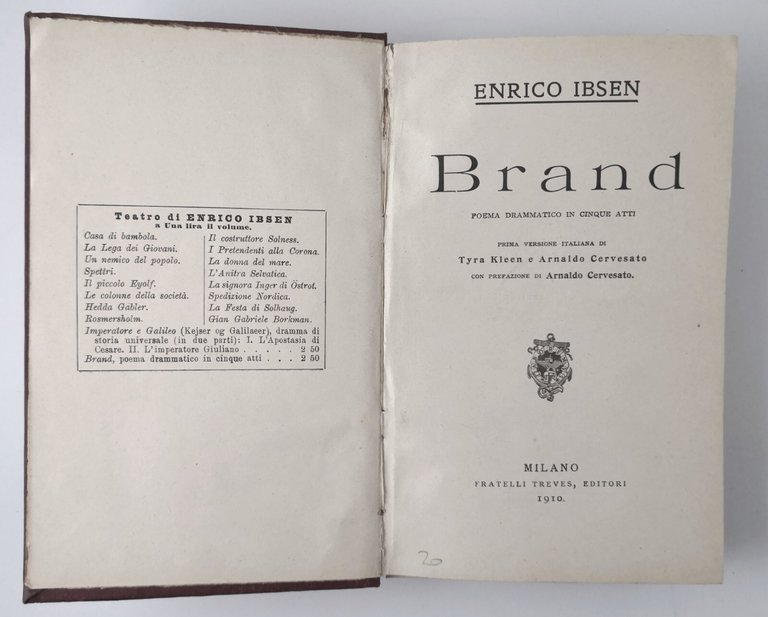 BRAND di Enrico Ibsen L'AMORE DEI TRE RE di Sem …