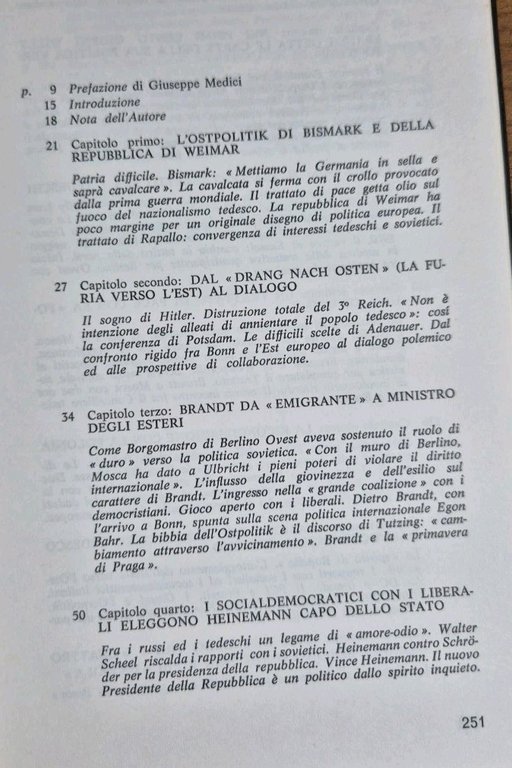 BRANDT E L’OSTPOLITIC di Gustavo Selva 1974 Cappelli Libro testimoni …