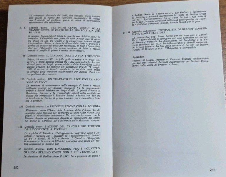 BRANDT E L’OSTPOLITIC di Gustavo Selva 1974 Cappelli Libro testimoni …