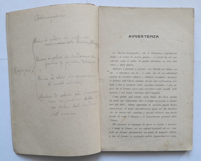 BREVE ESPOSIZIONE DELLA DIVINA COMMEDIA di Antonino Giordano 1913 Pierro …