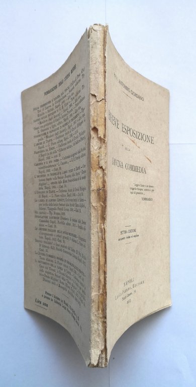 BREVE ESPOSIZIONE DELLA DIVINA COMMEDIA di Antonino Giordano 1913 Pierro …
