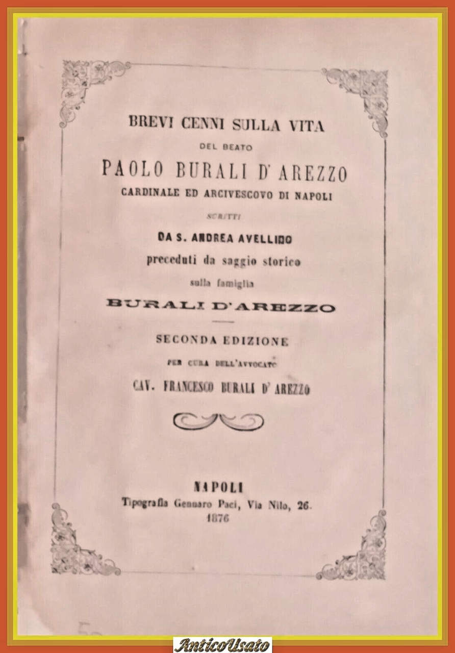 BREVI CENNI SULLA VITA DEL BEATO PAOLO BURALI D'AREZZO di …