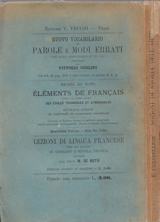 BREVI ED ELEMENTARI NOZIONI DI STORIA DELL'ARTE Francesco Carabellese 1901 …