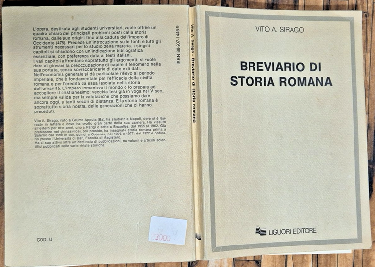 BREVIARIO DI STORIA ROMANA Vito A Sirago 1985 Liguori Libro | Immagine Gallery 2