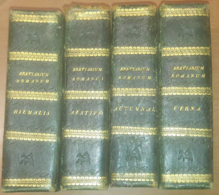 BREVIARIUM ROMANUM 4 volumi 1756 hiemalis aestivo autumnalis verna libro …