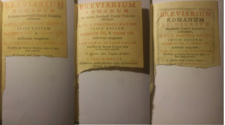BREVIARIUM ROMANUM 4 volumi 1756 hiemalis aestivo autumnalis verna libro …
