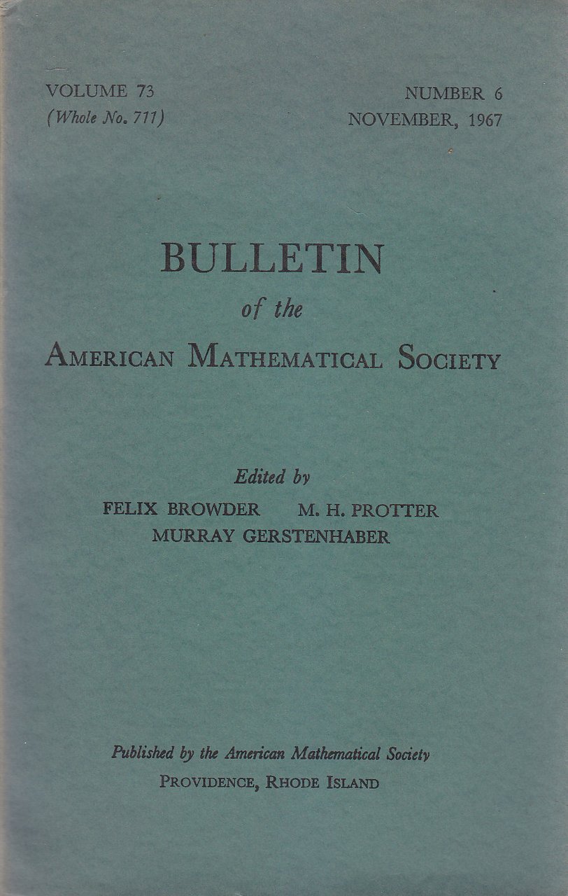 Bulletin Of The American Mathematical Society n 6 - november …
