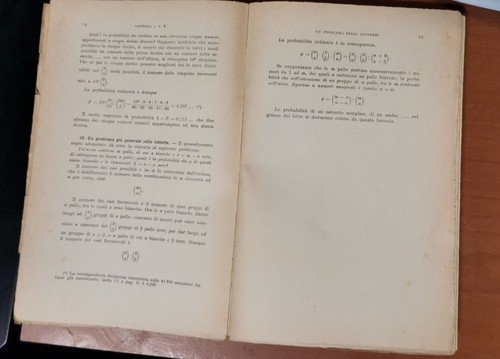 CALCOLO DELLE PROBABILITÀ VOLUME I di Guido Castelnuovo 1957 Zanichelli