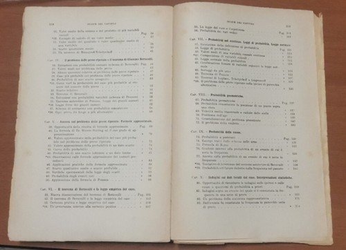 CALCOLO DELLE PROBABILITÀ VOLUME I di Guido Castelnuovo 1957 Zanichelli