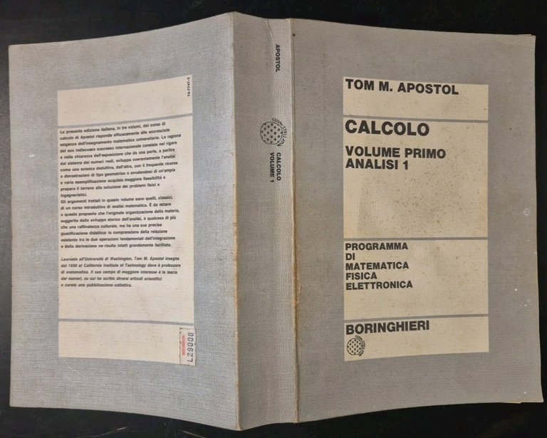 CALCOLO VOLUME I ANALISI 1 di Tom Apostol 1978 Boringhieri …