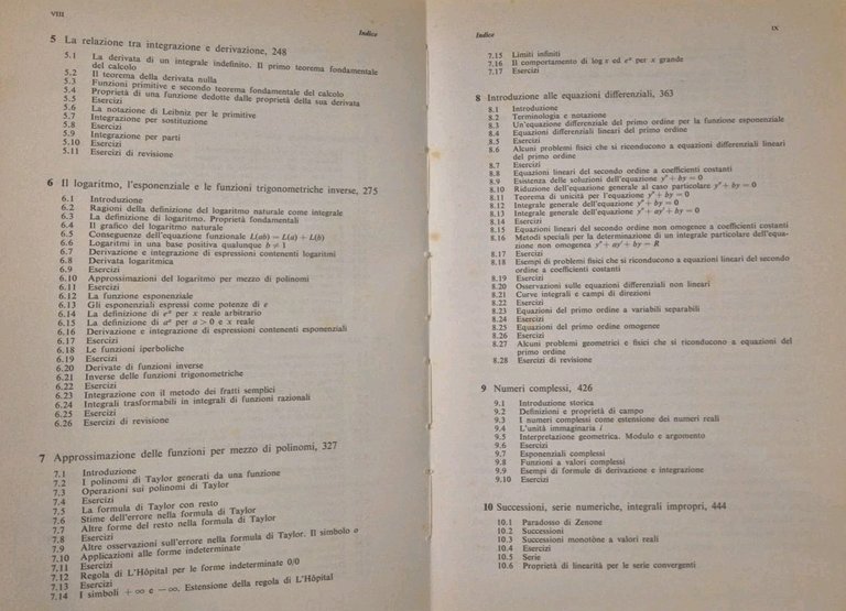 CALCOLO VOLUME I ANALISI 1 di Tom Apostol 1978 Boringhieri …
