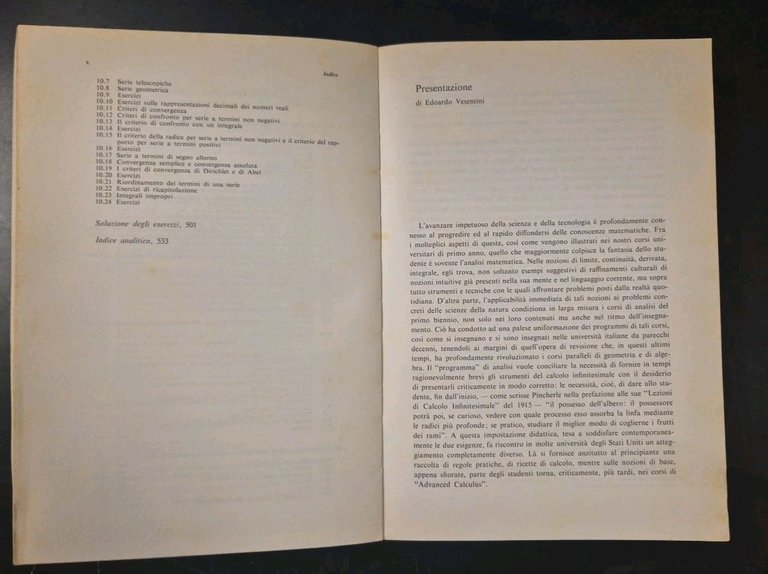 CALCOLO VOLUME I ANALISI 1 di Tom Apostol 1978 Boringhieri …