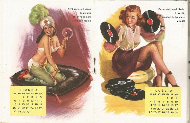 Calendarietto da Barbiere QUAL E' LA PIU' BELLA 1955 originale …