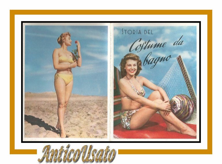 Calendarietto da Barbiere STORIA DEL COSTUME DA BAGNO 1958 originale … | Immagine Gallery 1
