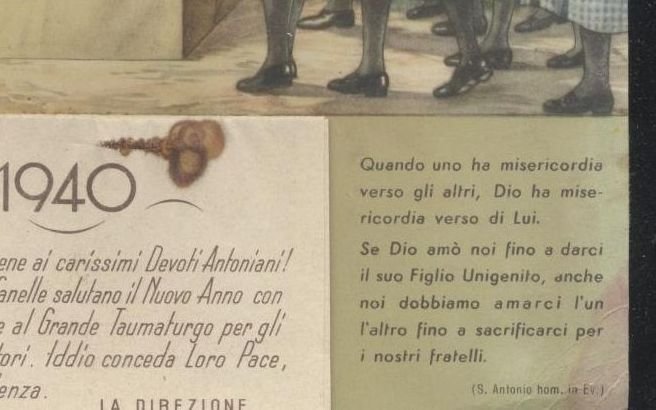Calendario Santino Grande 1940 Orfanotrofio Antoniano Femminile Campobasso