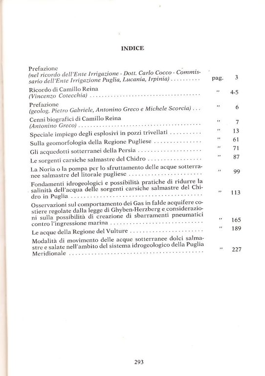 CAMILLO REINA GEOLOGO raccolta degli scritti 1985 ANNALE SPECIALE Libro