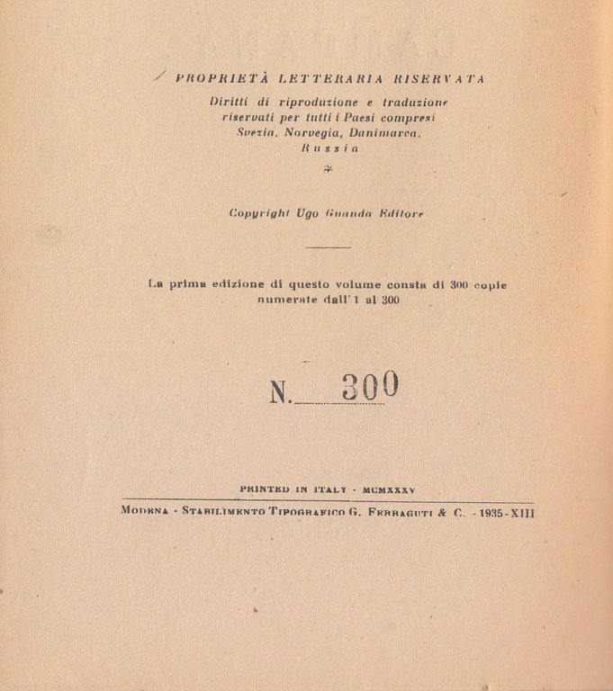 CAMPANA Canti di Fernando Losavio 1935 GUANDA I edizione libro …
