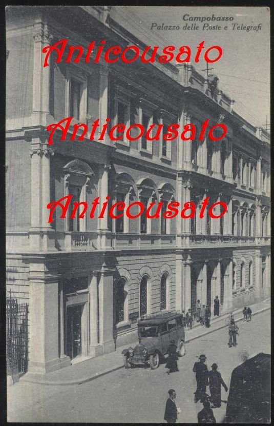 CAMPOBASSO PALAZZO DELLE POSTE E TELEGRAFI cartolina originale Jannantuono epoca