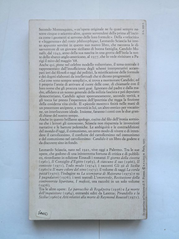CANDIDO OVVERO UN SOGNO FATTO IN SICILIA di Leonardo Sciascia …