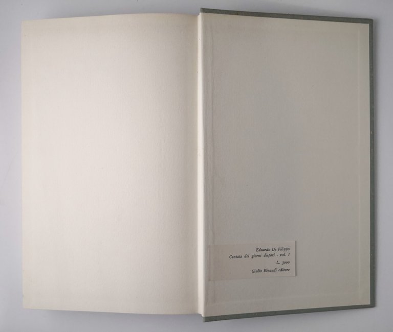 CANTATA DEI GIORNI DISPARI di Eduardo De Filippo Volume I …