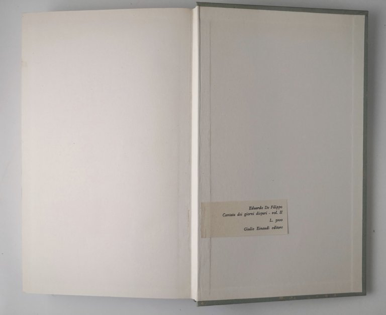 CANTATA DEI GIORNI DISPARI Volume II di Eduardo De Filippo …