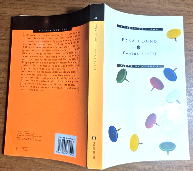 CANTOS SCELTI di Ezra Pound 1997 Oscar Mondadori Libro poesia