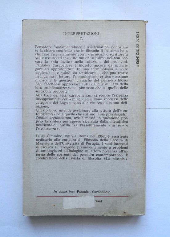 CARABELLESE IL PROBLEMA DELL'ESISTENZA DI DIO Luigi Cimmino 1983 Studium …