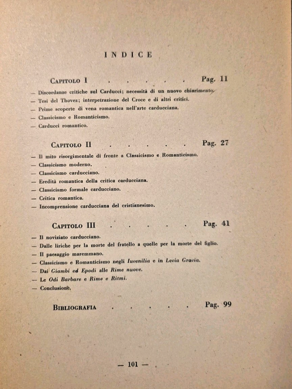 CARDUCCI TRA CLASSICISMO E ROMANTICISMO di Rosario Scotti 1950 Libro …