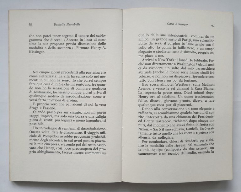 CARO KISSINGER di Daniele Hunebelle 1973 Bietti libro intervista