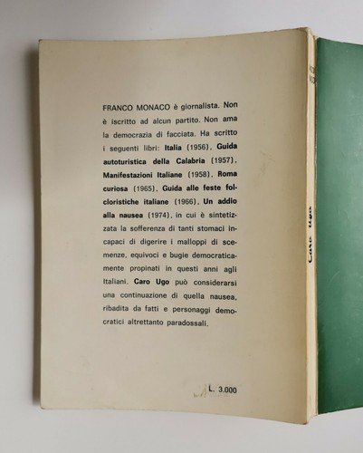 CARO UGO di Franco Monaco 1978 Nardini libro romanzo letteratura …