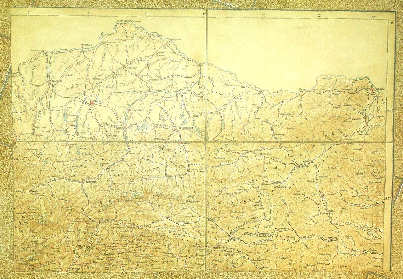 CARTA GEOGRAFICA ALPI CARNICHE ORIENTALI AUSTRIA primi del '900 mappa … | Immagine principale