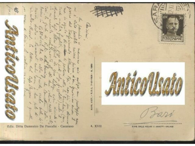 Cartolina Casarano Lecce Viaggiata 1942 piazza Diaz chiesa madre Vintage …