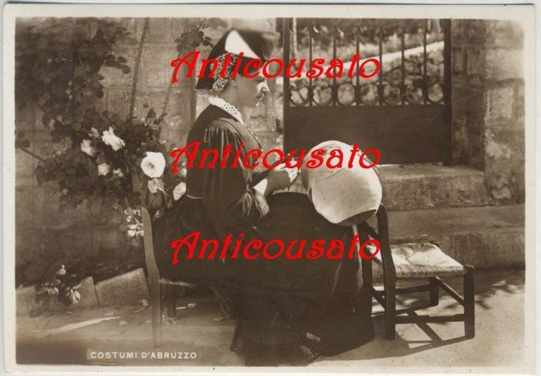 CARTOLINA COSTUMI D'ABRUZZO vintage originale D'EPOCA CHIETI post card postale | Immagine Gallery 1
