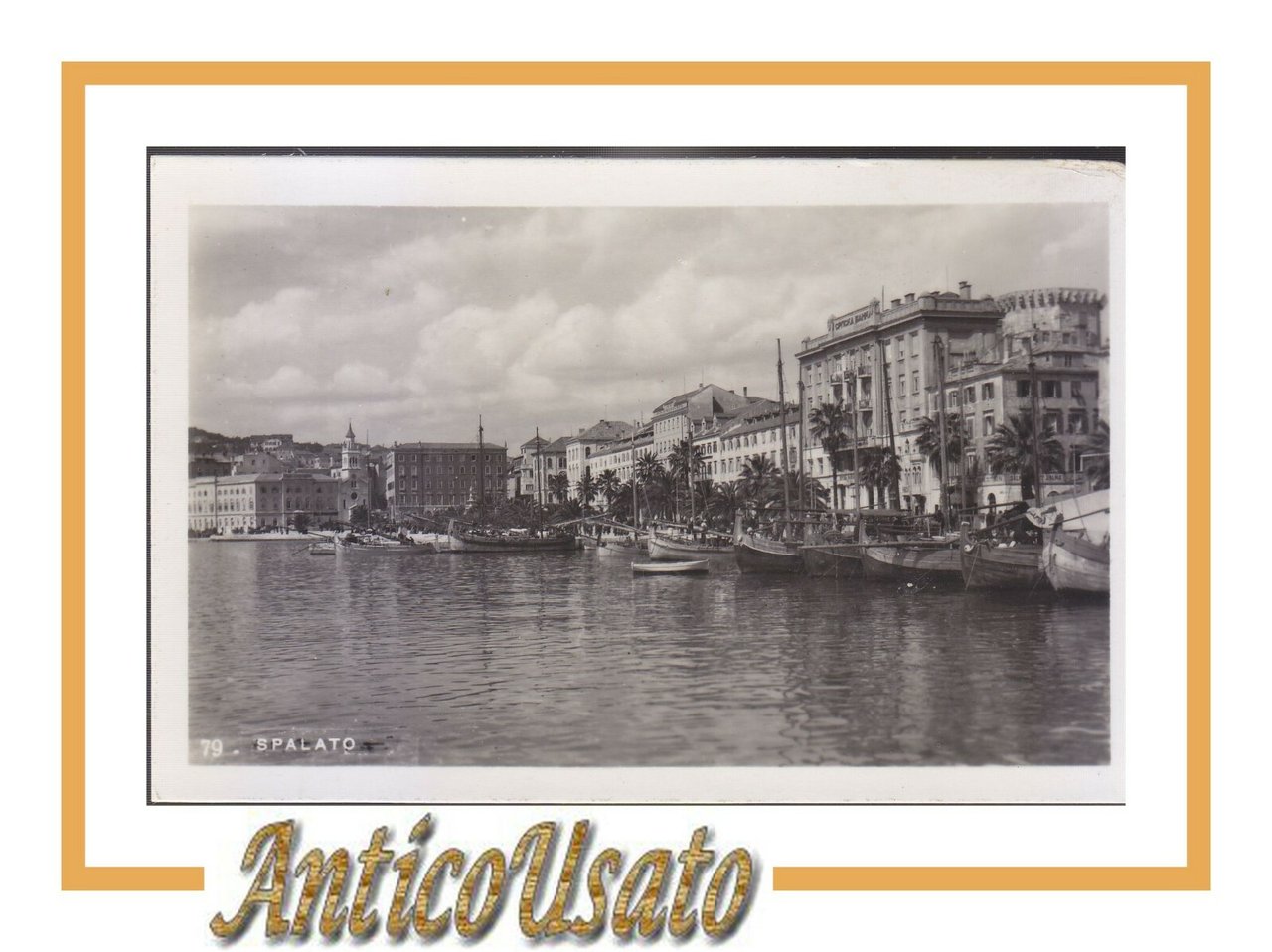 CARTOLINA fotografica SPALATO panorama non viaggiata Originale vintage Split