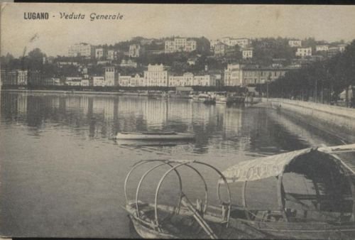 CARTOLINA LUGANO - VEDUTA GENERALE viaggiata 1911 - Animata- Originale …