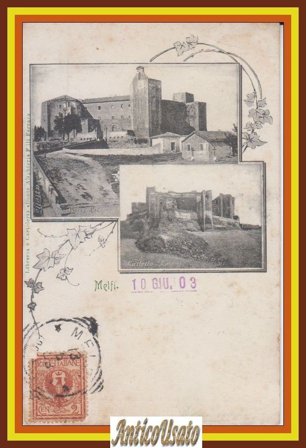 cartolina MELFI castello Viaggiata 1903 Originale Vintage Postcard Basilicata | Immagine principale