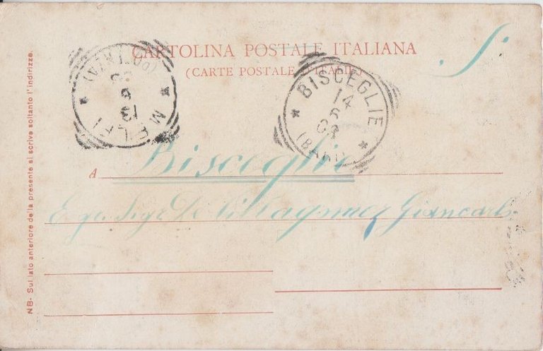 cartolina MELFI castello Viaggiata 1903 Originale Vintage Postcard Basilicata | Immagine Gallery 2
