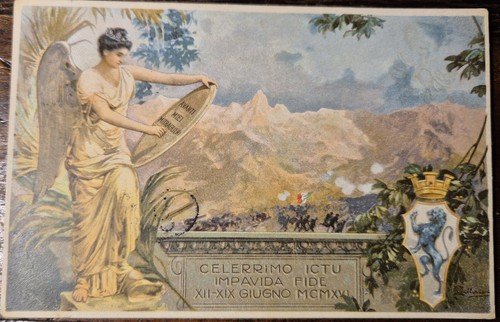 Cartolina MITRAGLIERI FIAT BRESCIA Originale viaggiata 1917 Celerrimo ictu I …