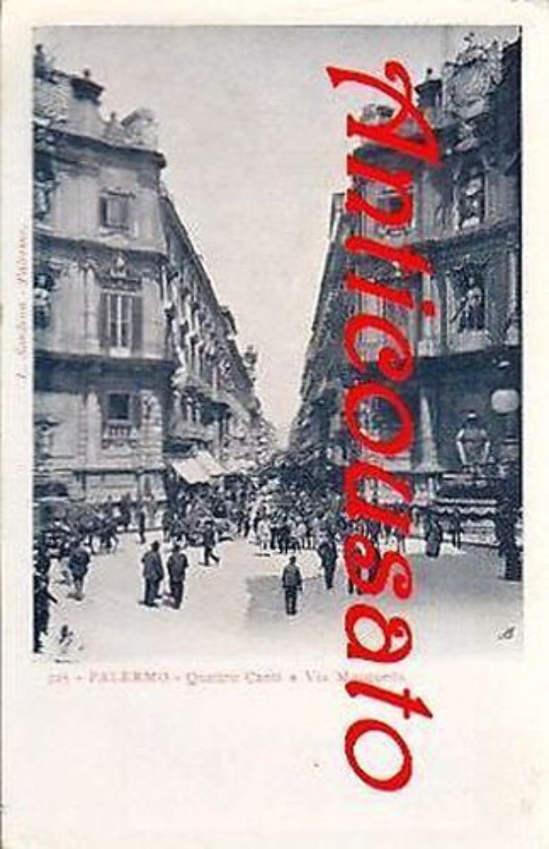 cartolina PALERMO QUATTRO CANTI E VIA MACQUEDA Postcard originale epoca …