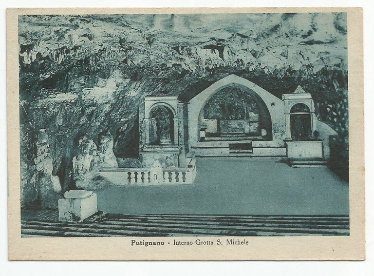 CARTOLINA PUTIGNANO INTERNO GROTTA SAN MICHELE non viaggiata BARI Vintage … | Immagine Gallery 1