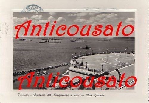Cartolina Taranto Rotonda Del Lungomare E Navi In Mar Grande …