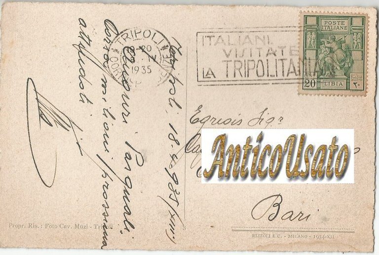 Cartolina Tripoli Trik Sidi Salem 1935 Libia Vintage Colonialismo Africa …