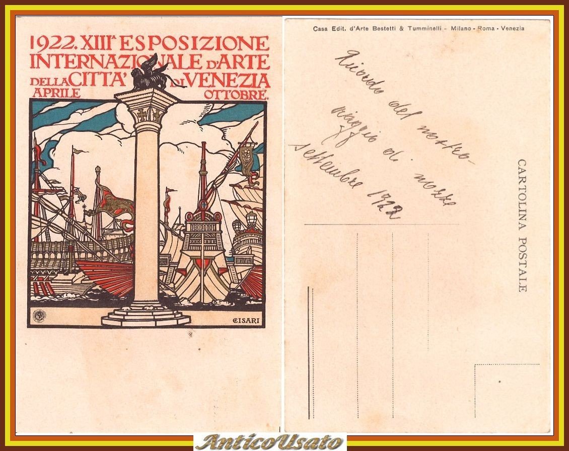 Cartolina XIII ESPOSIZIONE INTERNAZIONALE DI ARTE CITTÀ VENEZIA 1922 Originale